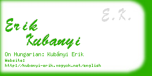 erik kubanyi business card